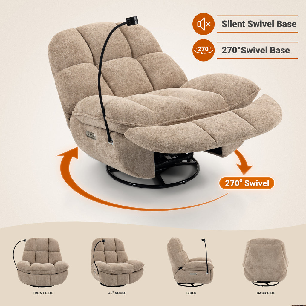 Culect Power Lift Recliner Chair with Bluetooth Speakers & RGB LED Lights ESW-01 Oat color
