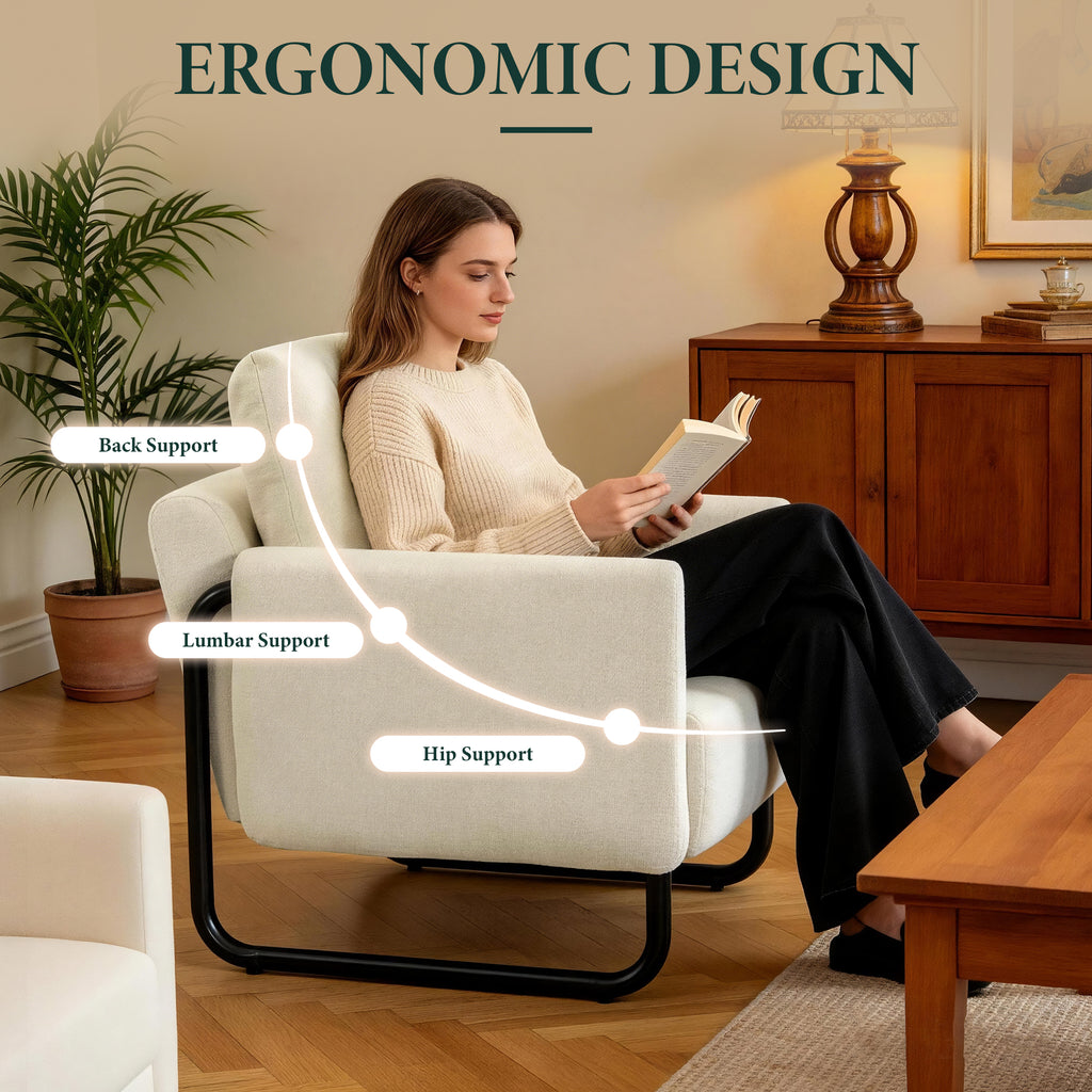 Iron-Frame Relaxation Chair ACS-04 Beige