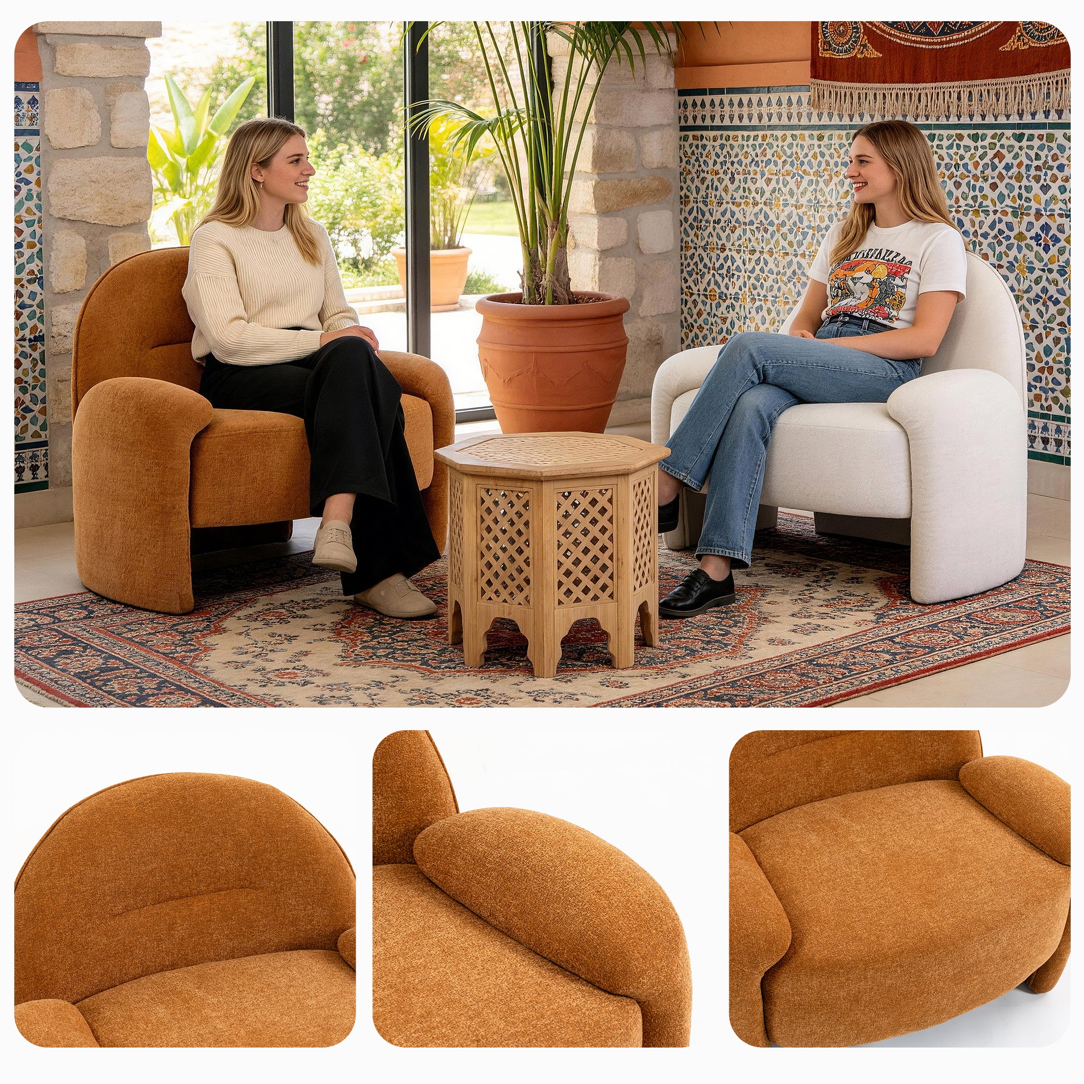 Designer Lounge Chair Set ACS-03 Orange