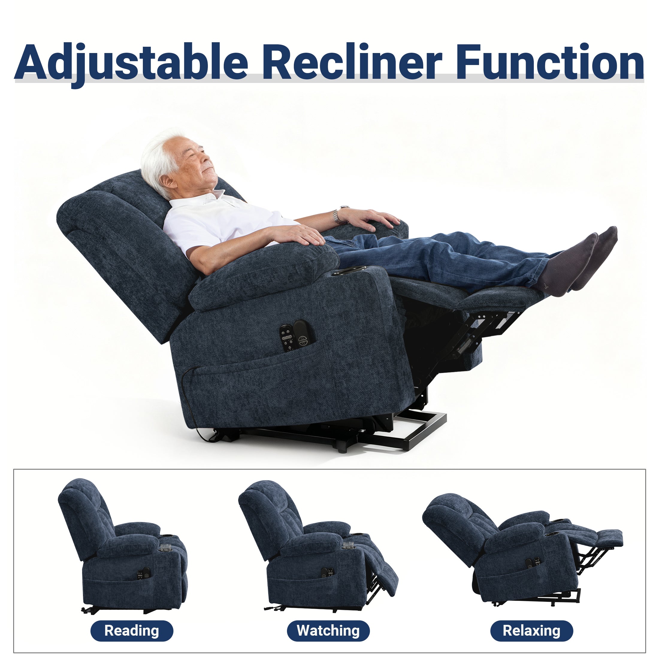 Electric Lift Recliner ES-01 Navy Blue