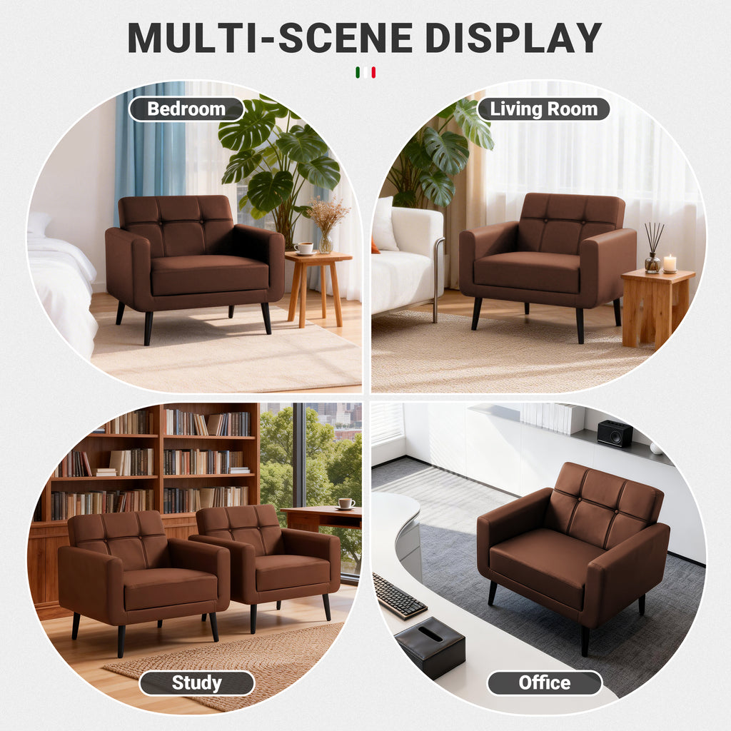 PU Leather Accent Chair ACS-01 Brown