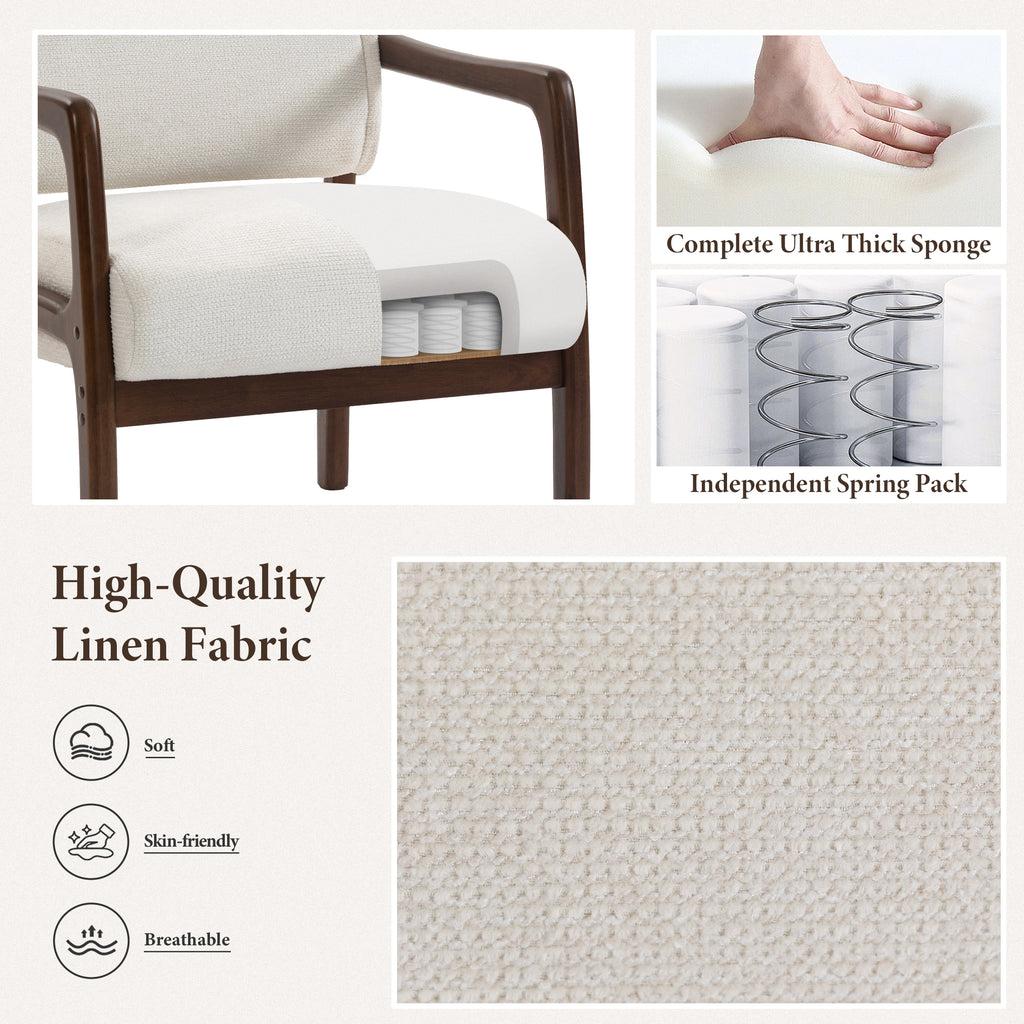 Linen-Backed 360° Swivel Recliner Chair ACW-01 White