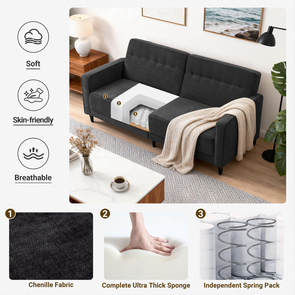 Adjustable Recliner Sofa Bed FS-01 Black