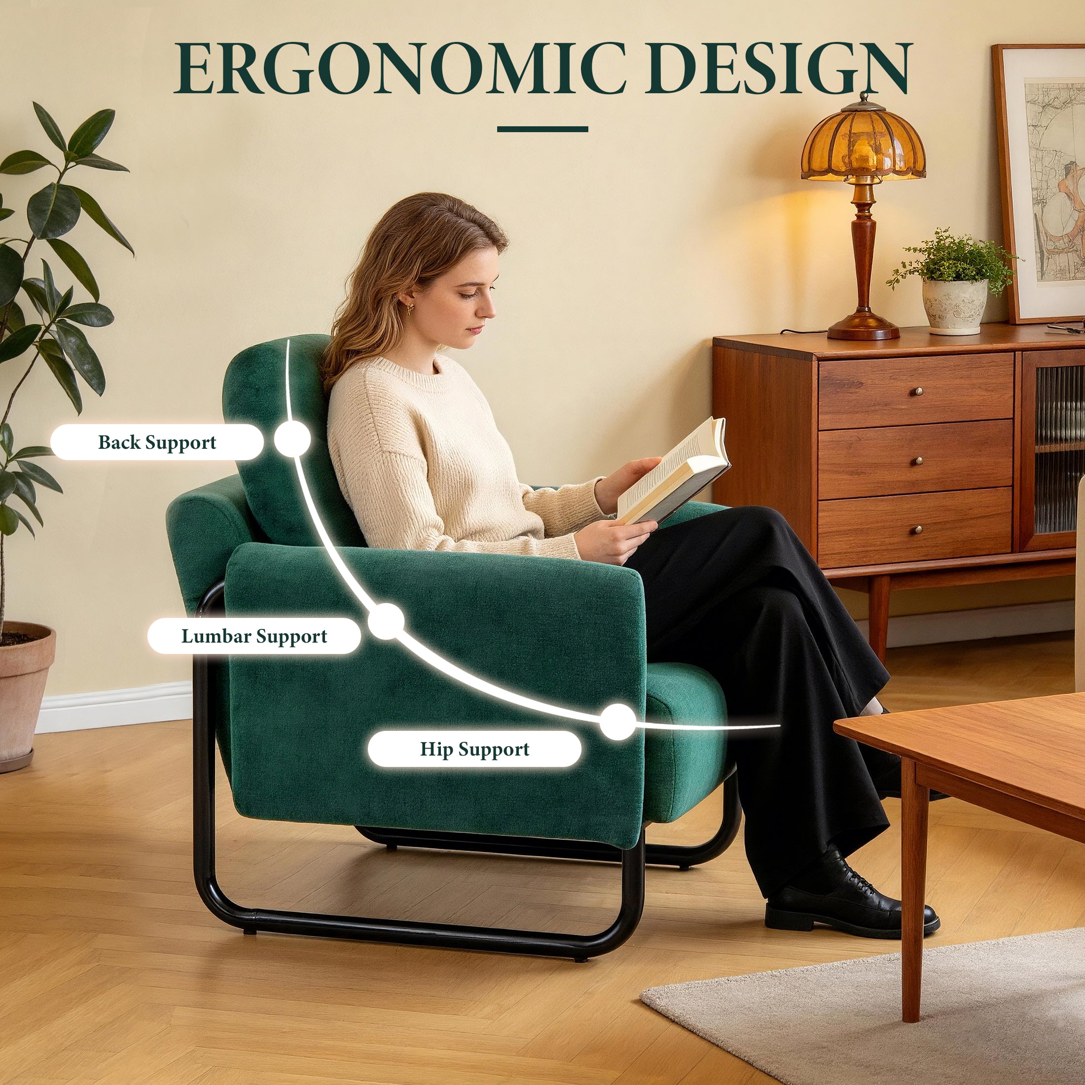 Iron-Frame Relaxation Chair ACS-04 Green