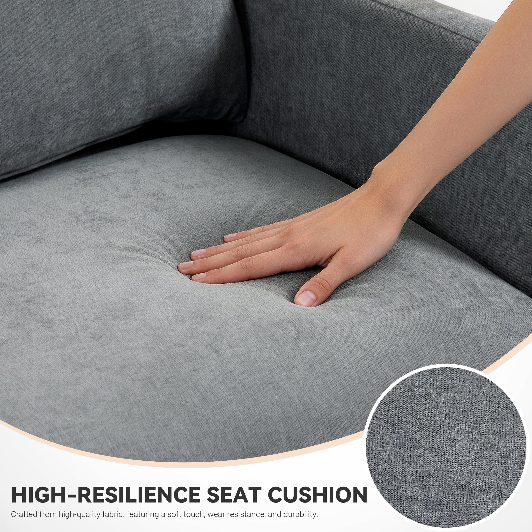 Culect Designer Minimalist Sofa NSD-01, Gray
