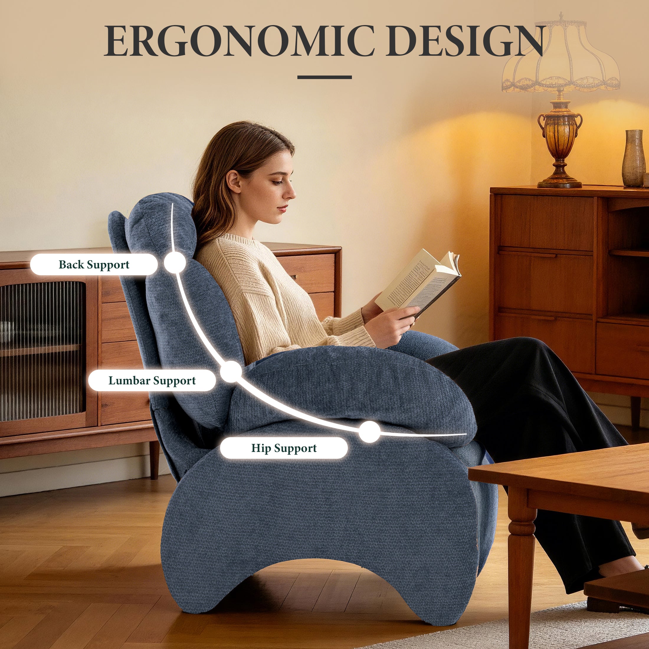 Stylish Crab-Shaped Lounge Chair ACS-05 Blue