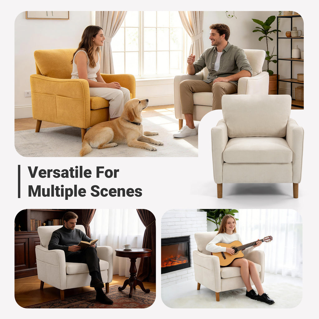 Comfortable Reading Chair for the Living Room or Study ACS-02 Beige
