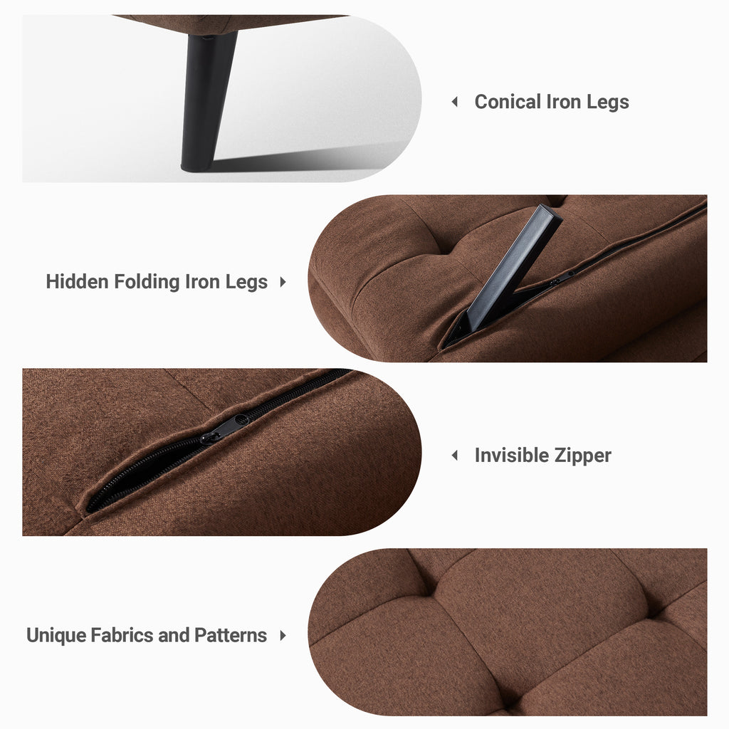 Single-Person Folding Sofa Bed CCS-01 Brown